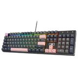 Redragon K556 RGB LED Backlit Wired Mechanical Gaming Keyboard, Aluminum Base, 104 Standard Key, Red Switches