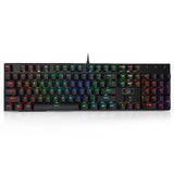 Redragon K556 RGB LED Backlit Wired Mechanical Gaming Keyboard, Aluminum Base, 104 Standard Key, Red Switches