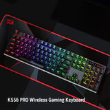 Redragon K556 RGB LED Backlit Wired Mechanical Gaming Keyboard, Aluminum Base, 104 Standard Key, Red Switches