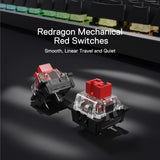 Redragon K556 RGB LED Backlit Wired Mechanical Gaming Keyboard, Aluminum Base, 104 Standard Key, Red Switches