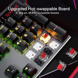 Redragon K556 RGB LED Backlit Wired Mechanical Gaming Keyboard, Aluminum Base, 104 Standard Key, Red Switches