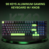 Redragon K556 RGB LED Backlit Wired Mechanical Gaming Keyboard, Aluminum Base, 104 Standard Key, Red Switches