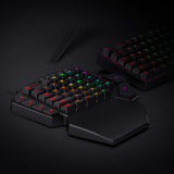 Redragon K585 DITI One-Handed RGB Mechanical Gaming Keyboard, Type-C Wired Professional Gaming Keypad with 7 Onboard Macro Keys, Detachable Wrist Rest, Linear Red Switch, 42 Keys